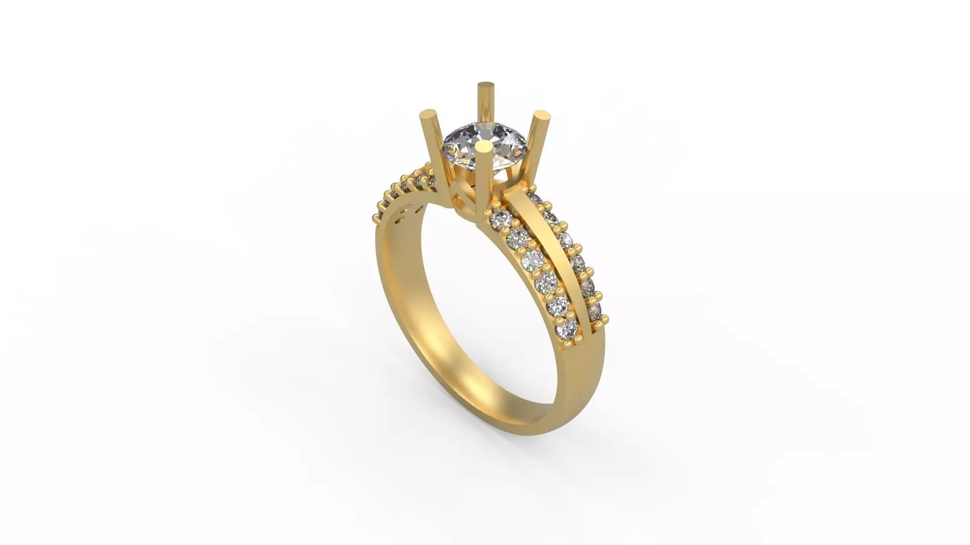 Woman Solitaire Ring 642 3D print model_0