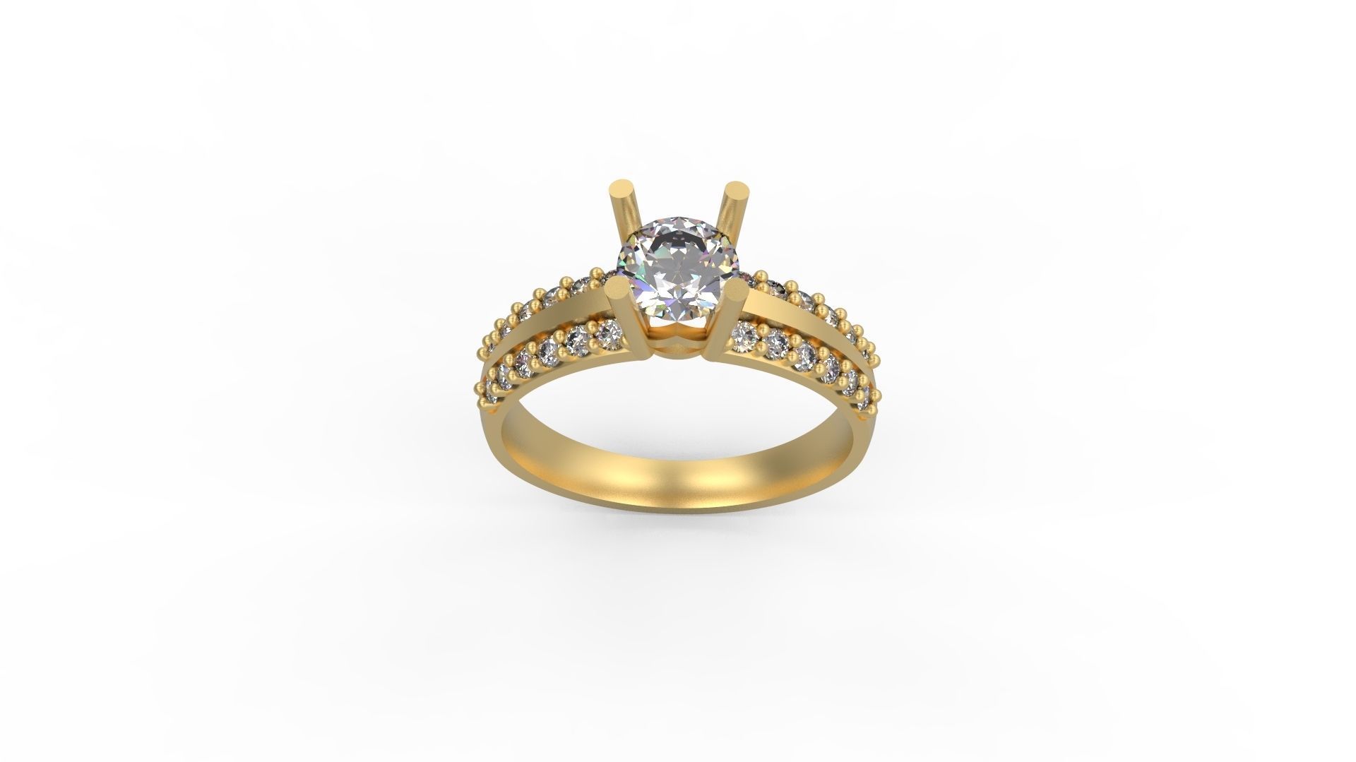 Woman Solitaire Ring 642 3D print model_3