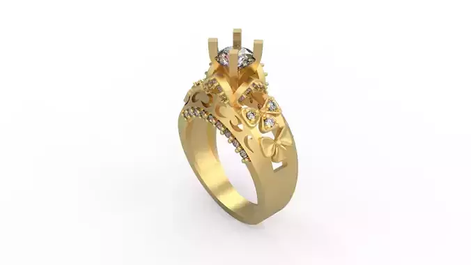 Woman Solitaire Ring 646