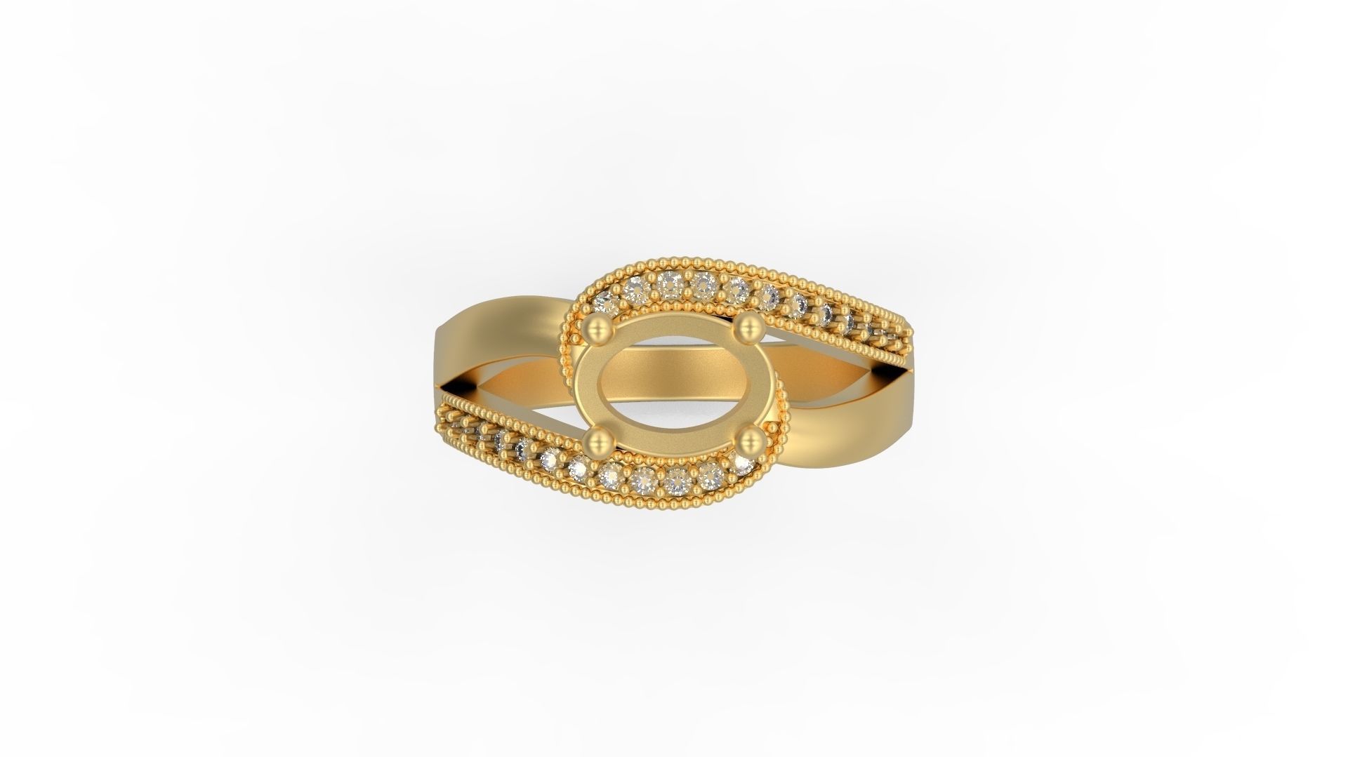 Woman Solitaire Ring 664 3D print model_4