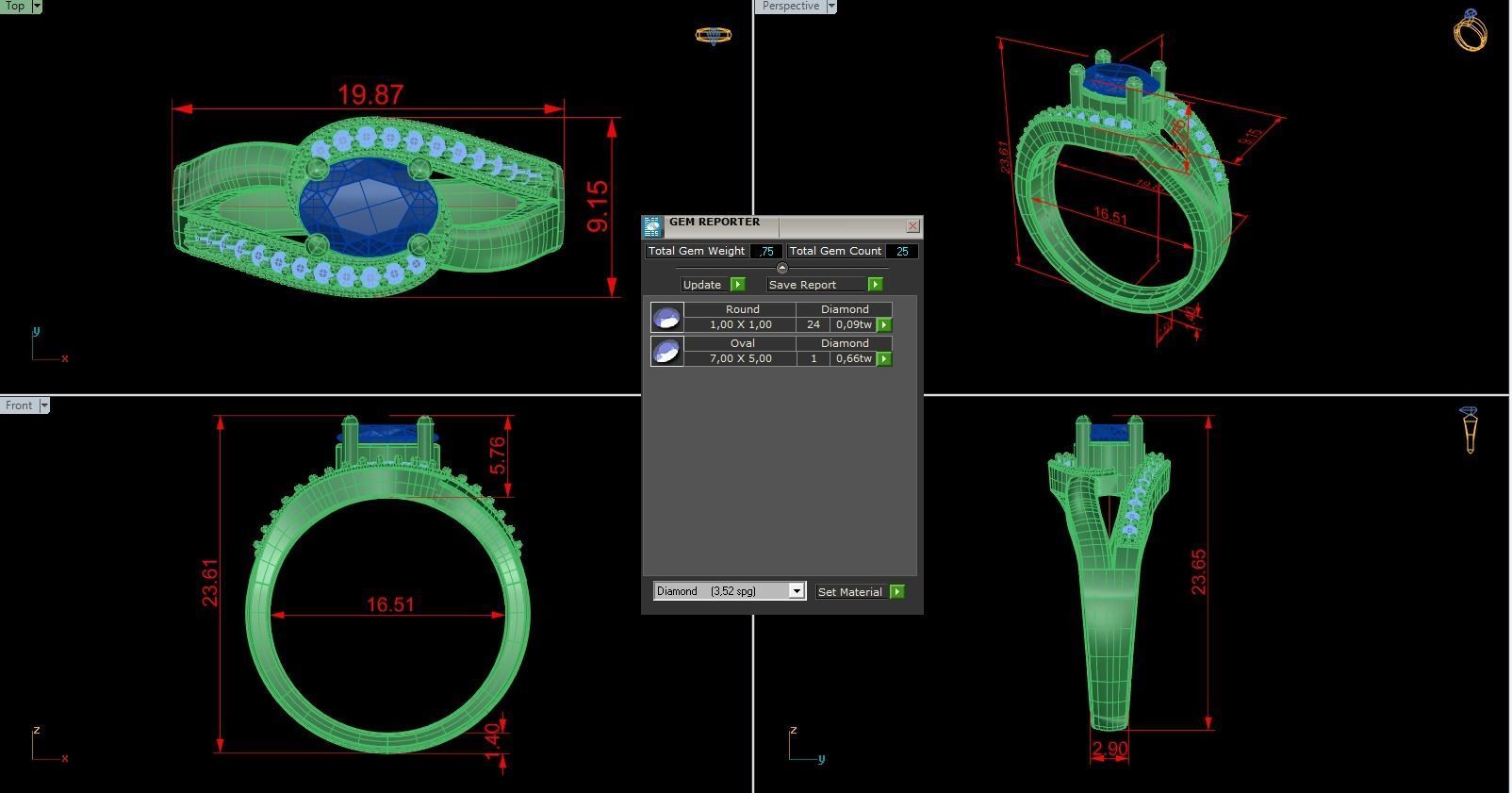 Woman Solitaire Ring 664 3D print model_5