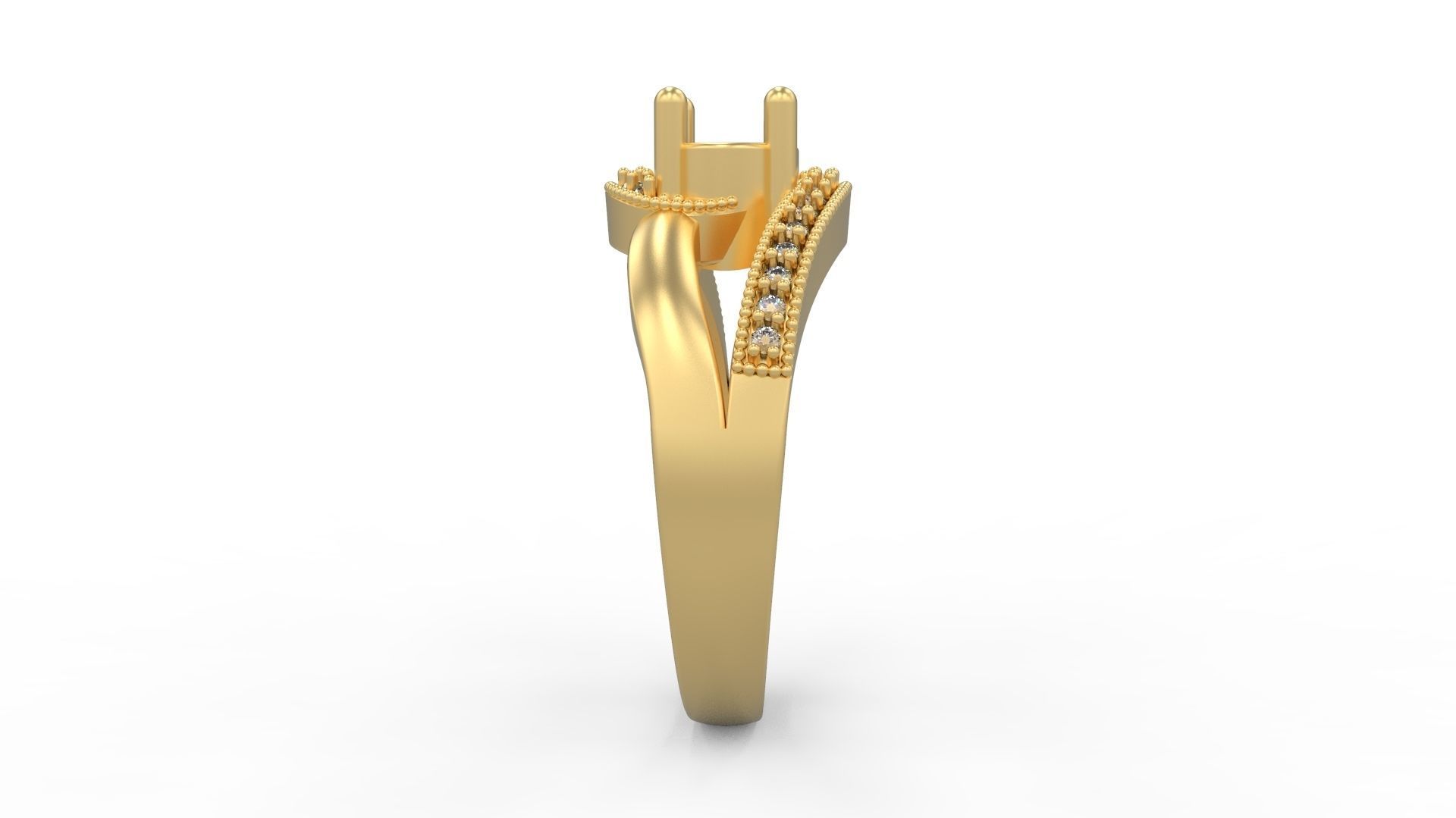Woman Solitaire Ring 664 3D print model_2