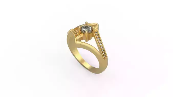 Woman Solitaire Ring 665
