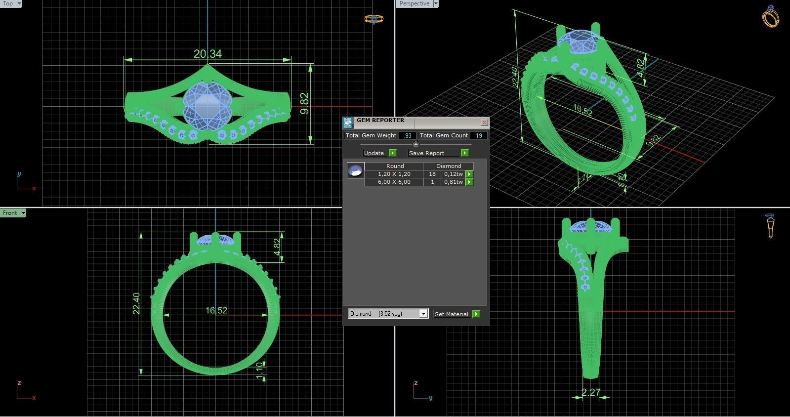 Woman Solitaire Ring 667 3D print model_5