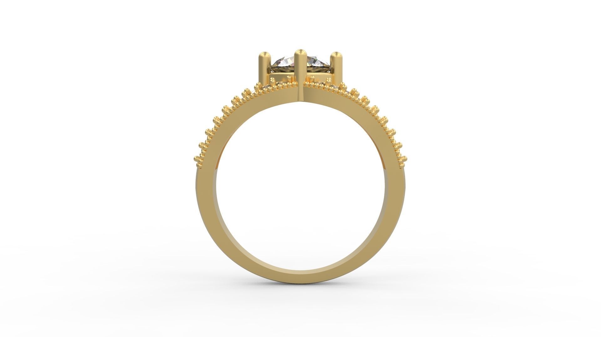Woman Solitaire Ring 667 3D print model_1
