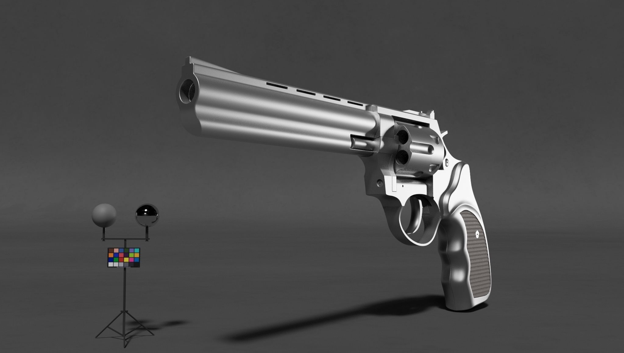 Revolver Handgun 3D model_1