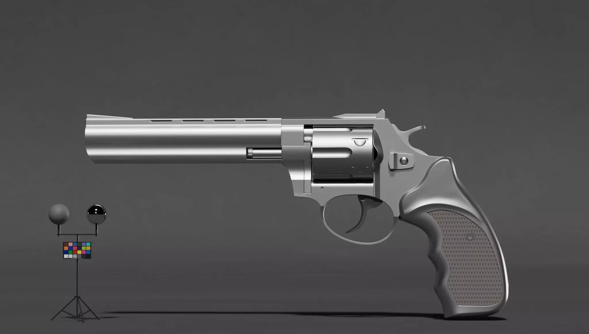 Revolver Handgun 3D model_0