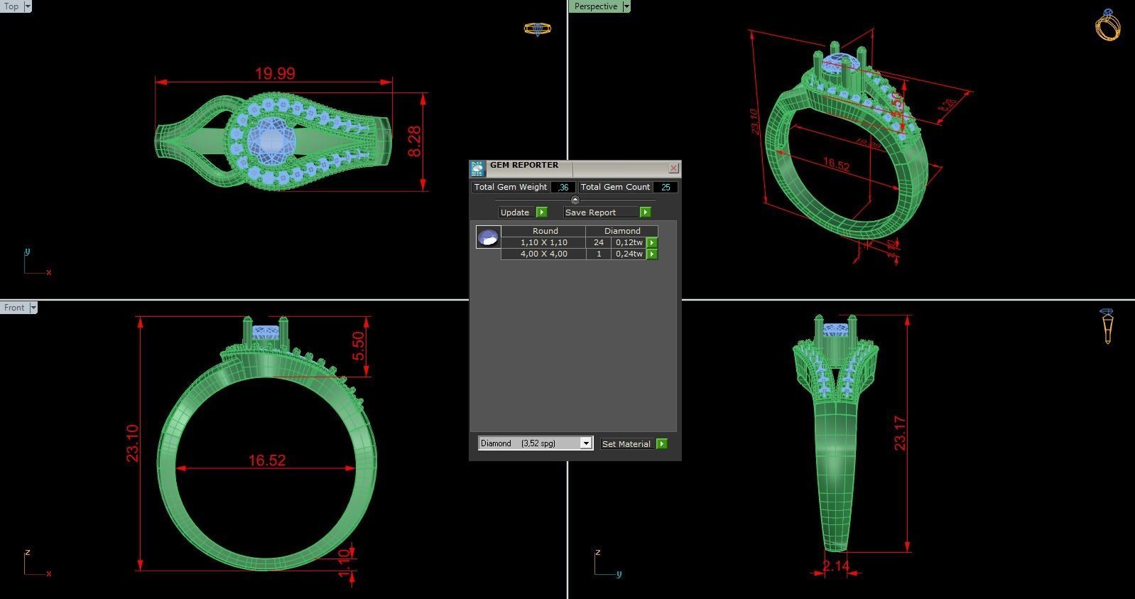 Woman Solitaire Ring 671 3D print model_6