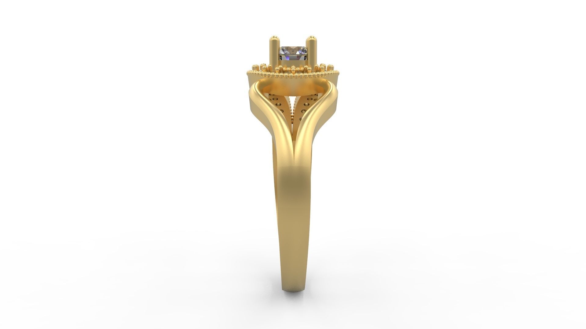 Woman Solitaire Ring 671 3D print model_3