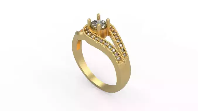 Woman Solitaire Ring 671