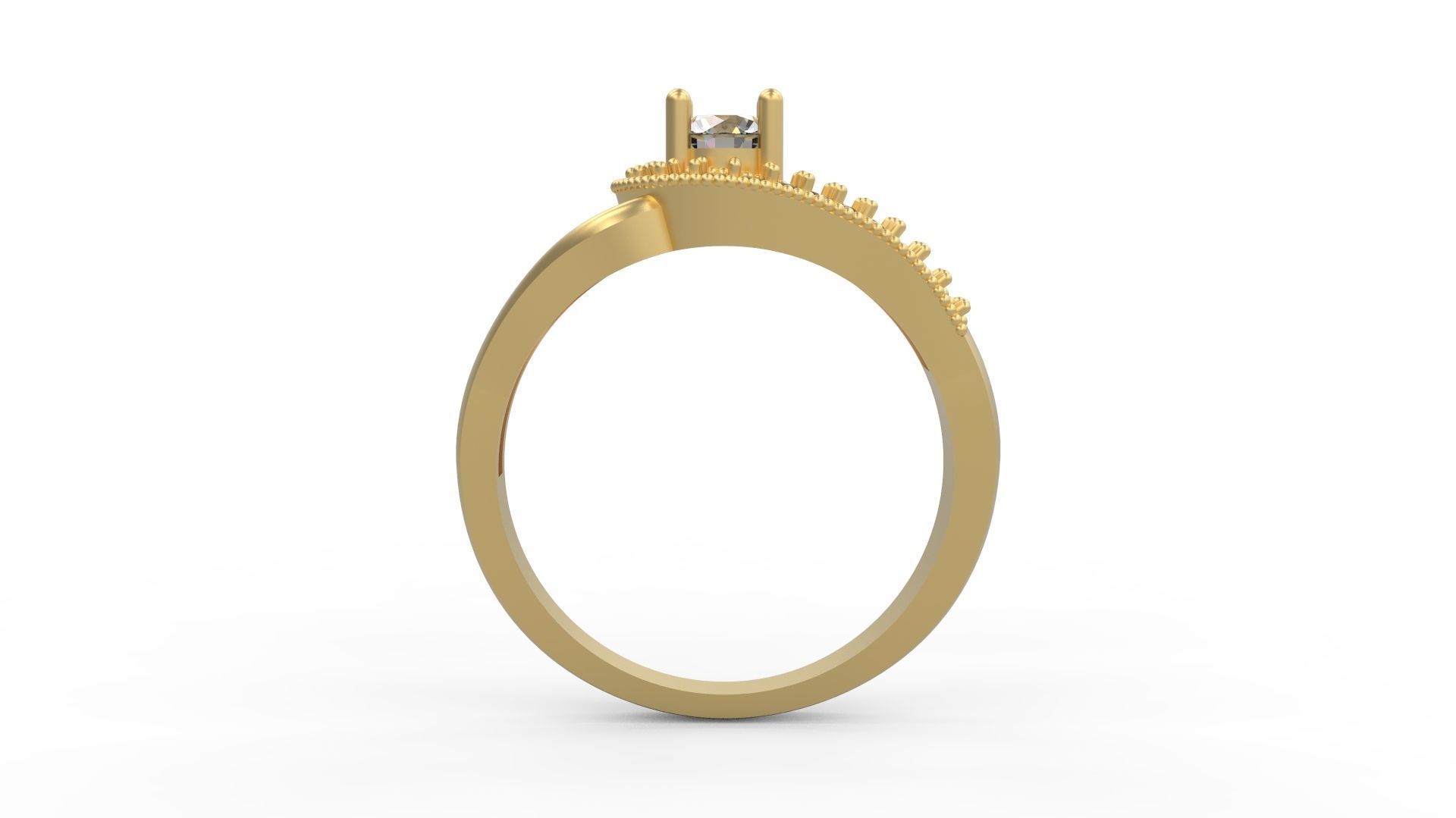 Woman Solitaire Ring 671 3D print model_1