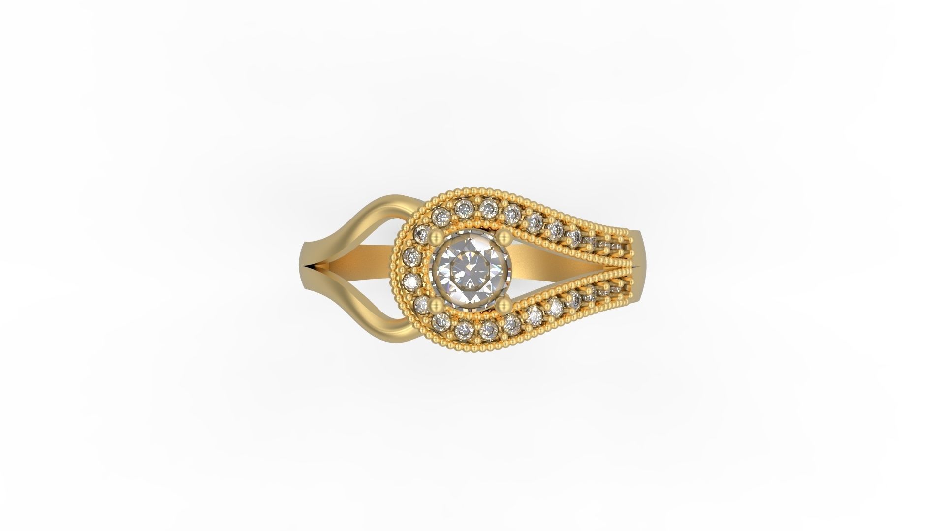 Woman Solitaire Ring 671 3D print model_5