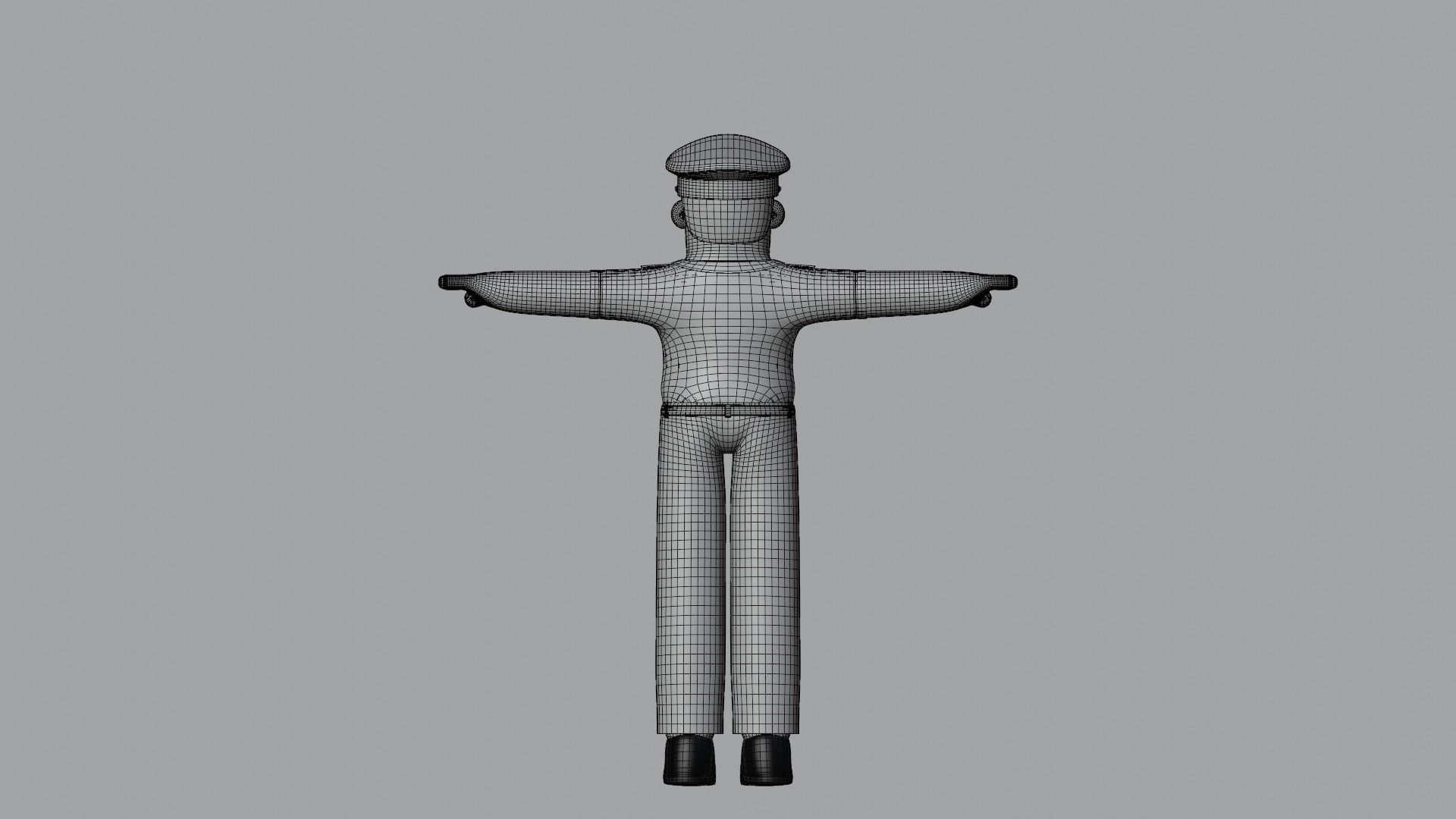 Minimal Pilot Cartoon Character 3D model_22