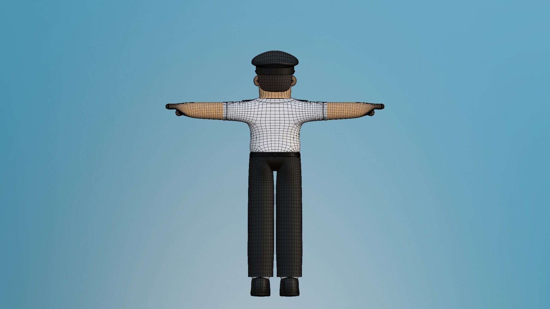 Minimal Pilot Cartoon Character 3D model_26