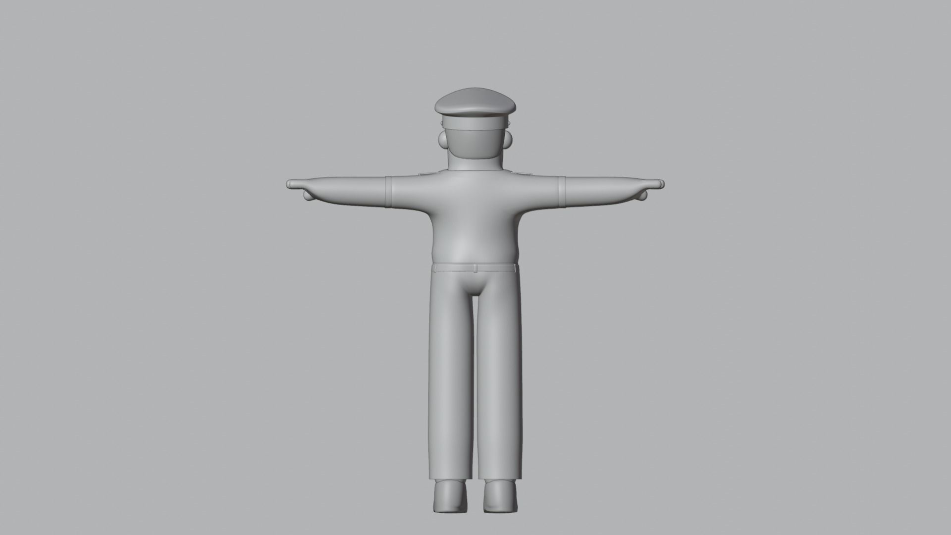 Minimal Pilot Cartoon Character 3D model_18