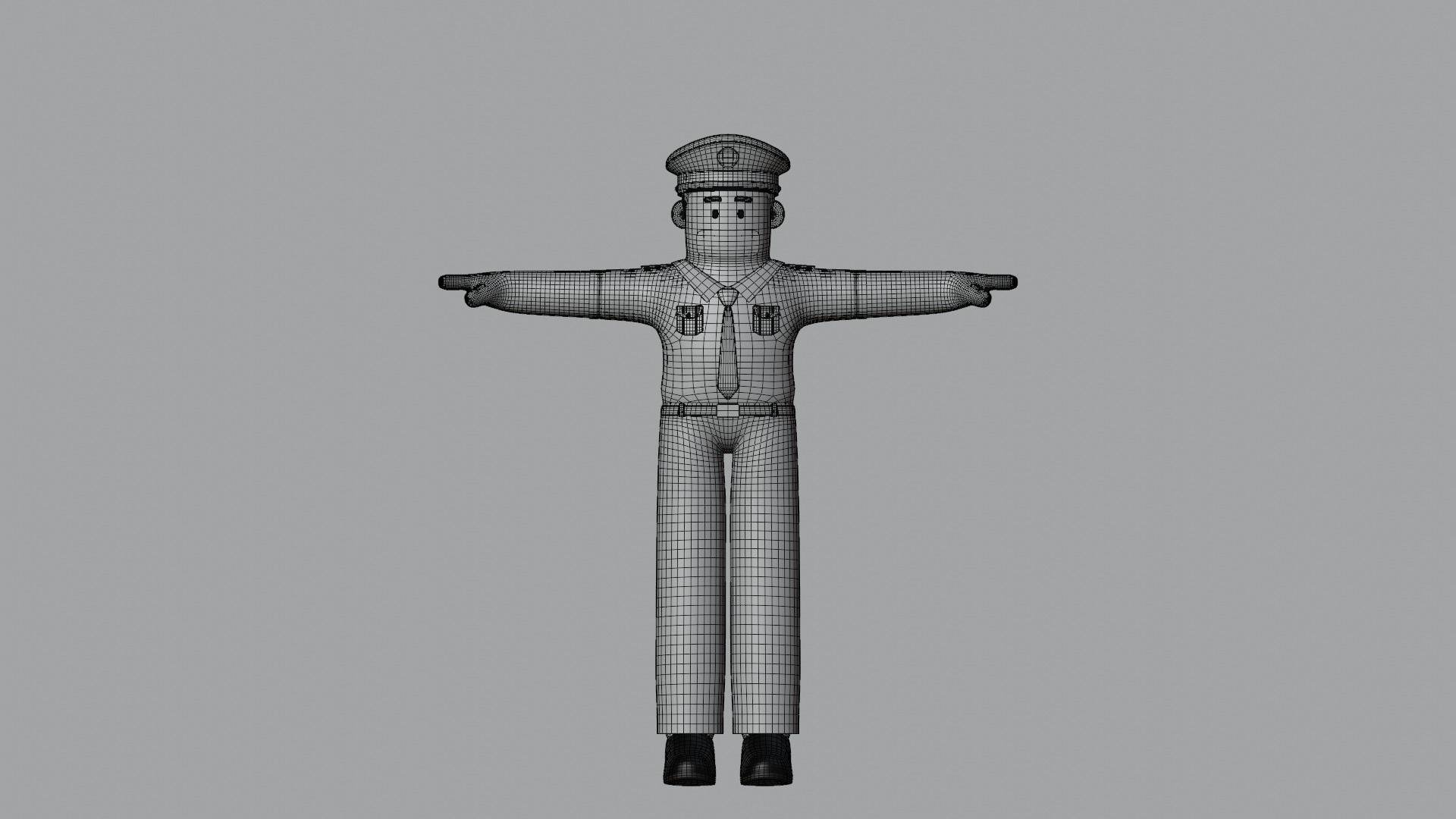 Minimal Pilot Cartoon Character 3D model_20