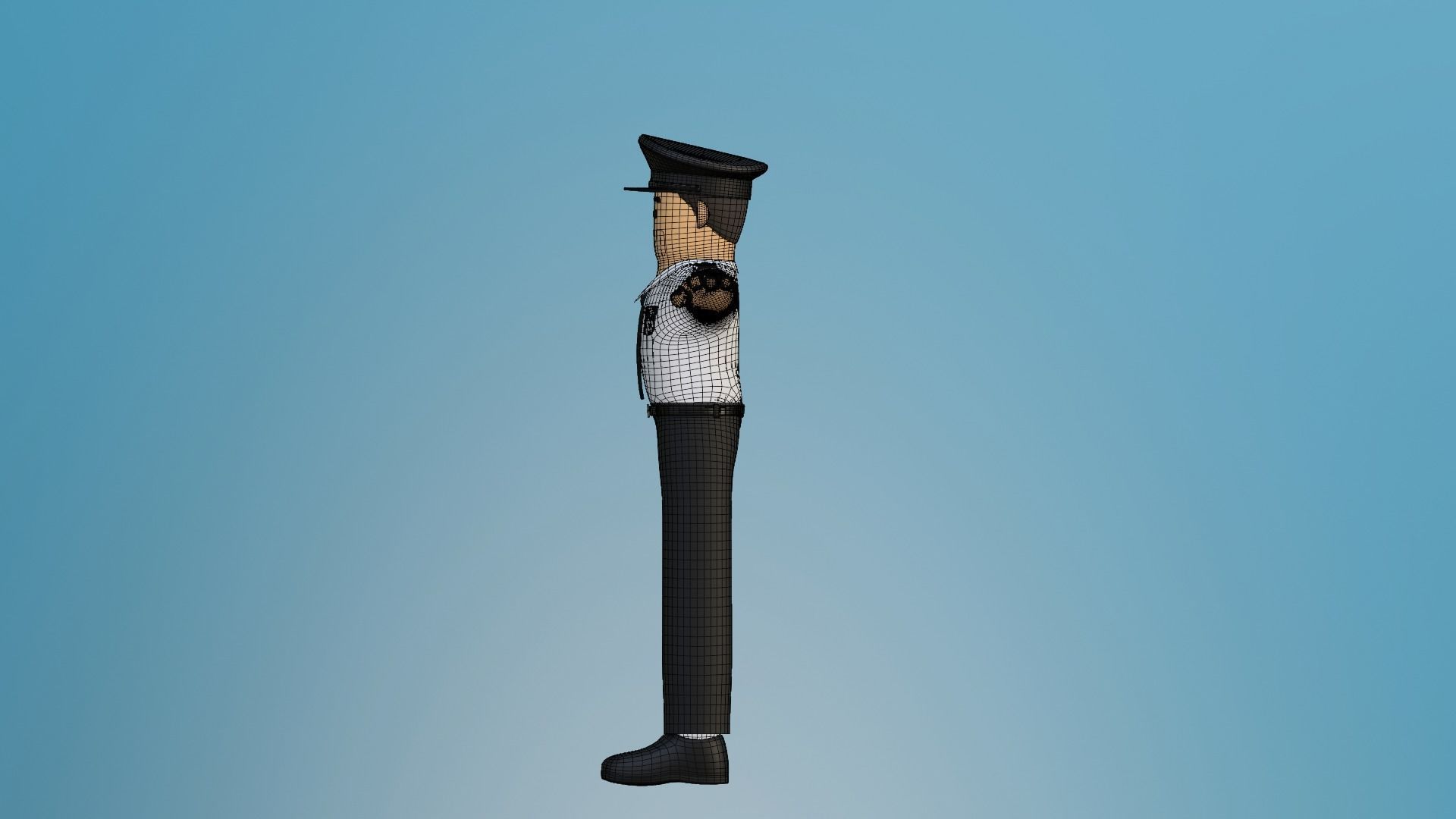 Minimal Pilot Cartoon Character 3D model_27