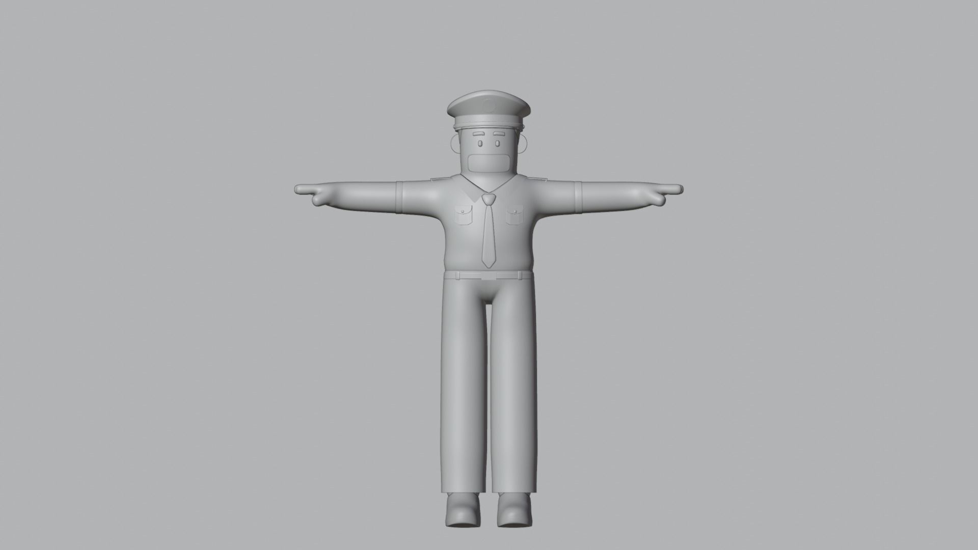 Minimal Pilot Cartoon Character 3D model_16