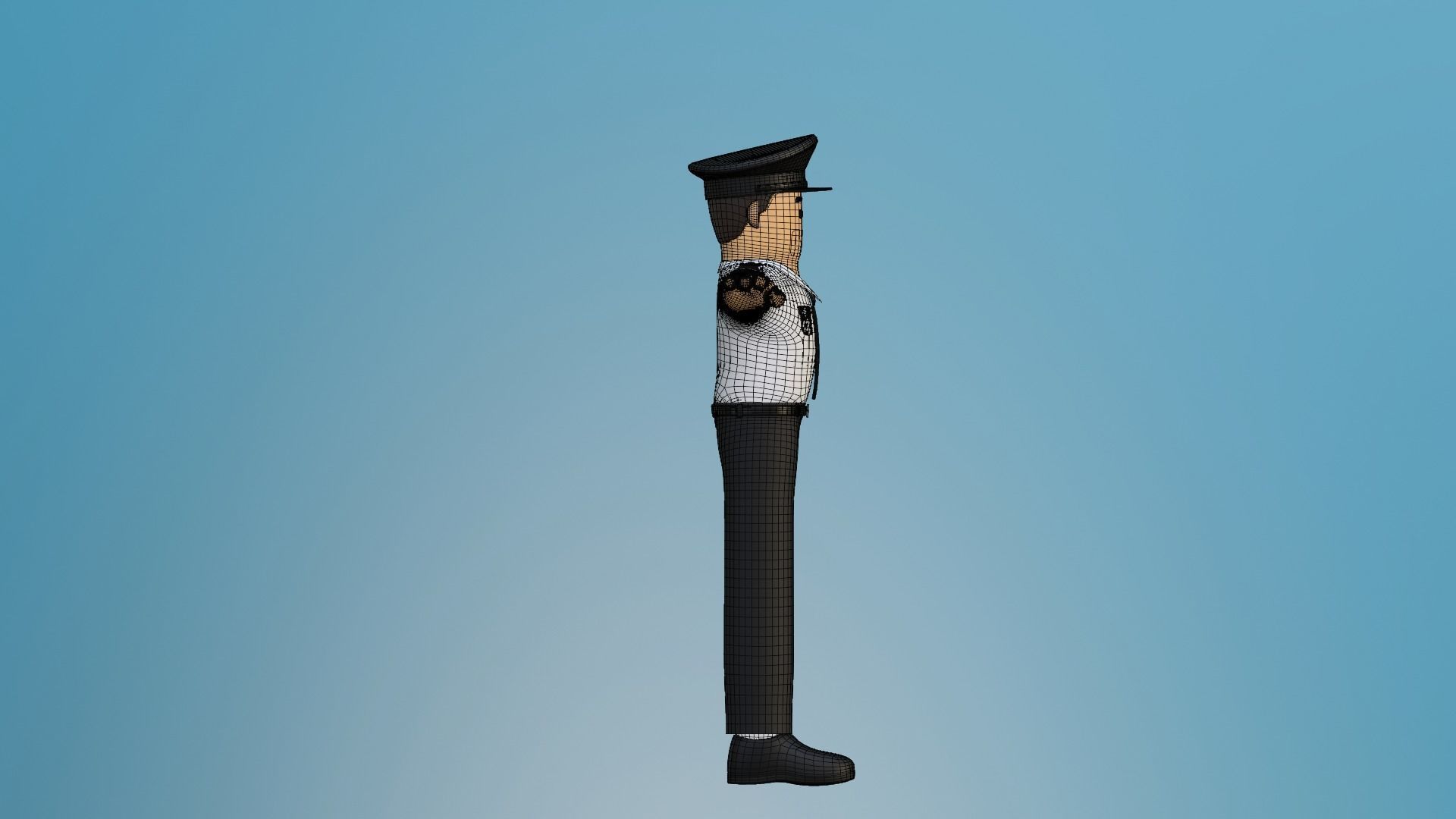 Minimal Pilot Cartoon Character 3D model_25