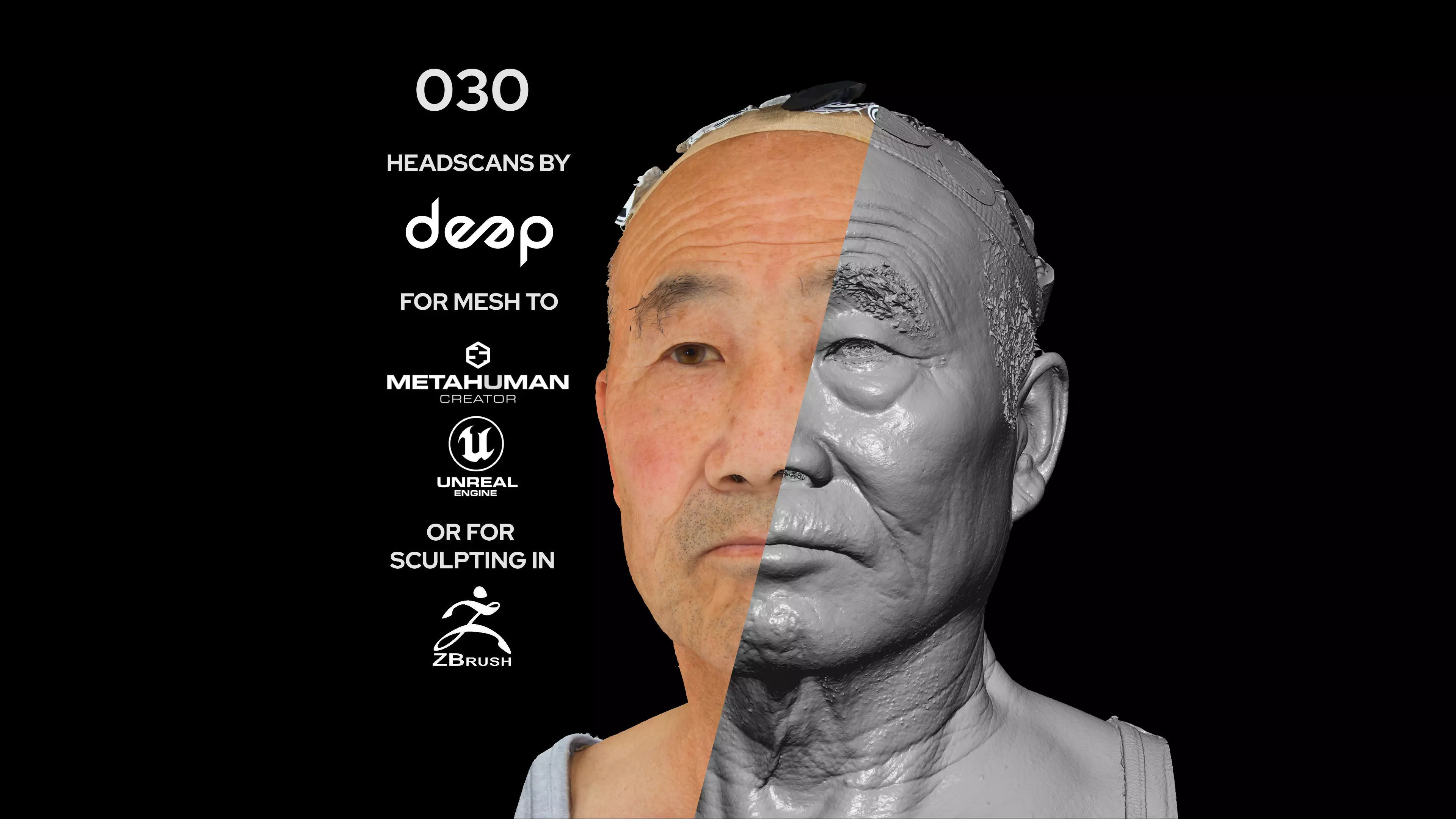 Asian Male 70s head scan 030 3D model_0