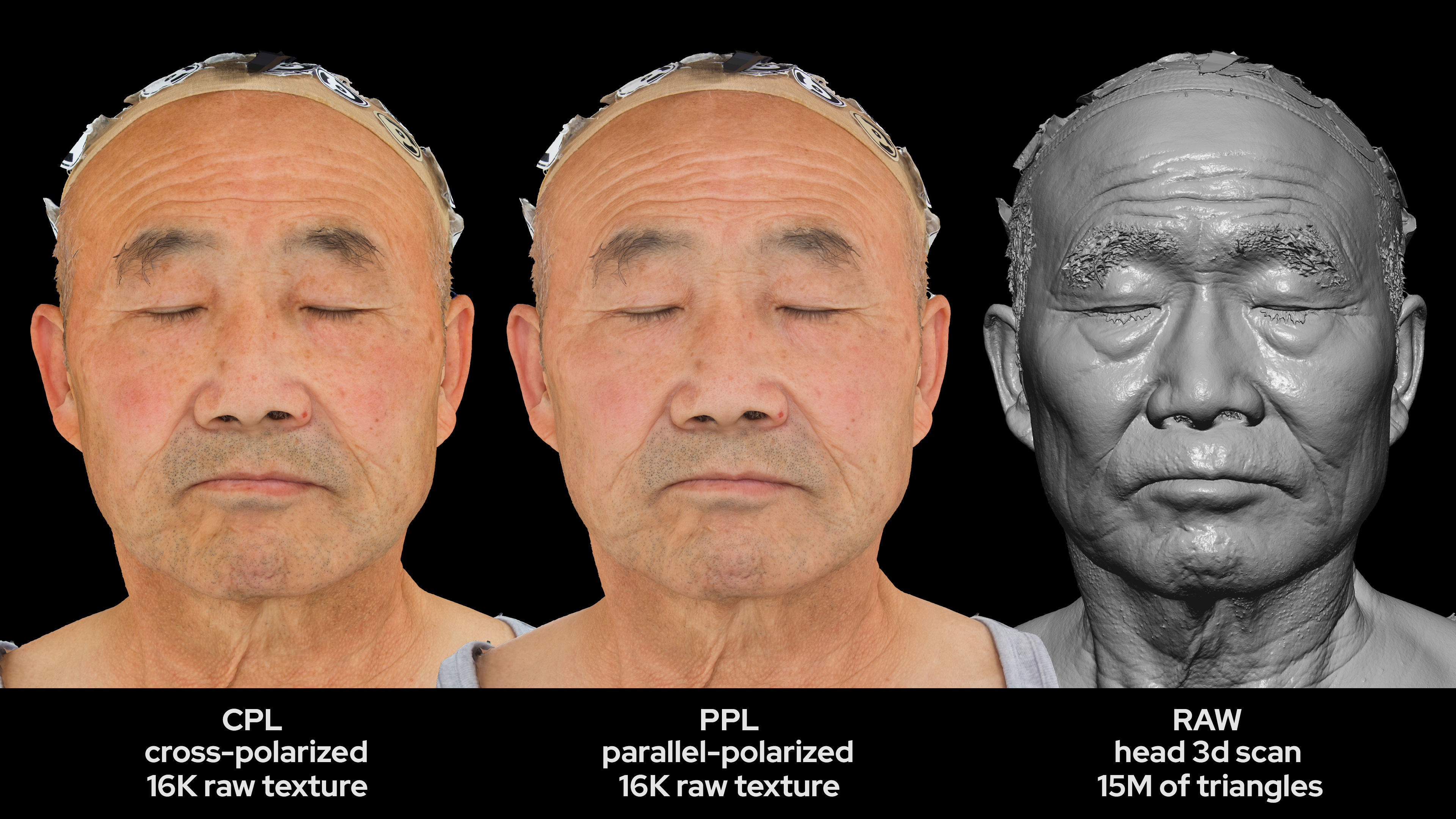 Asian Male 70s head scan 030 3D model_5