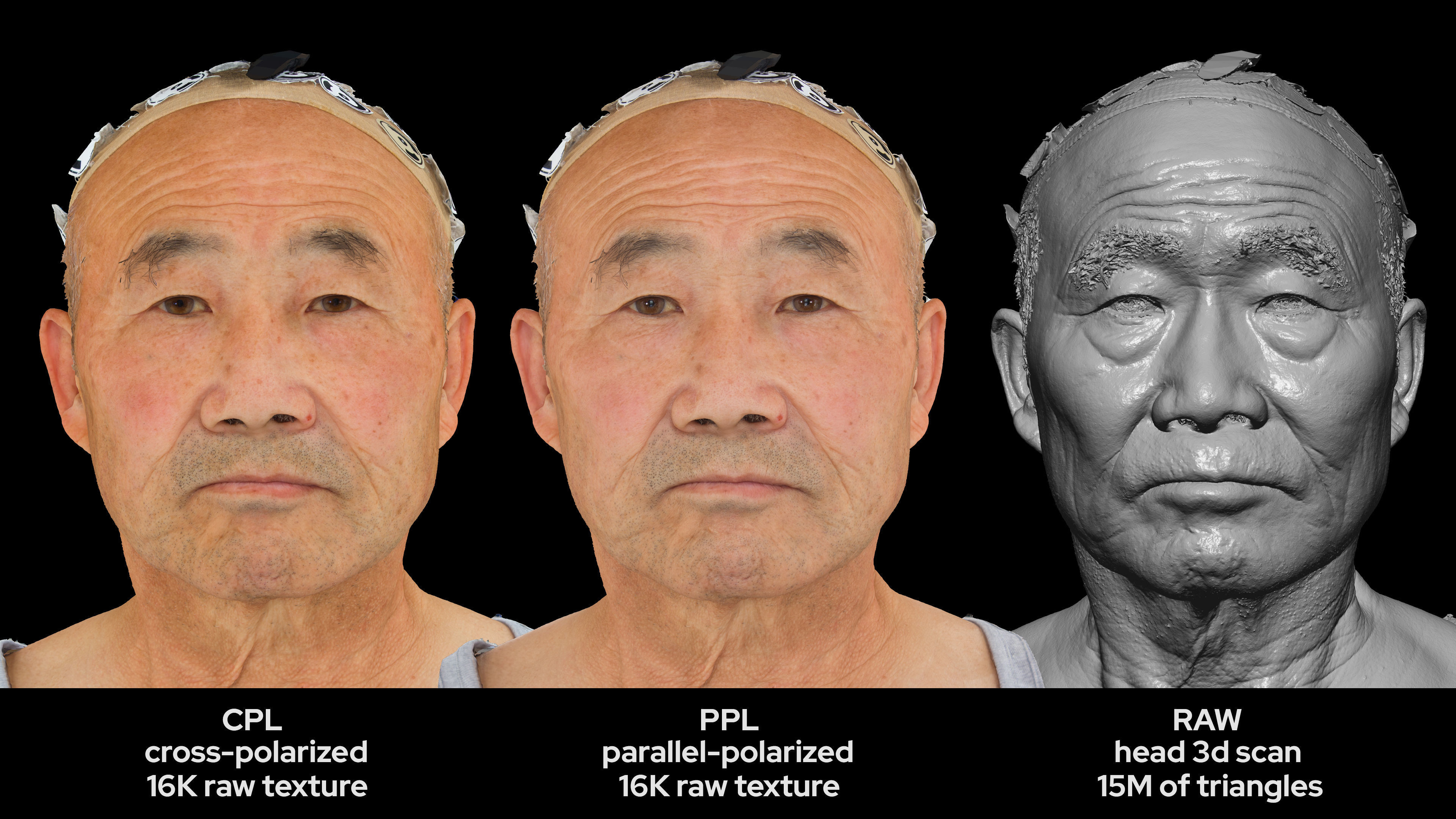 Asian Male 70s head scan 030 3D model_4