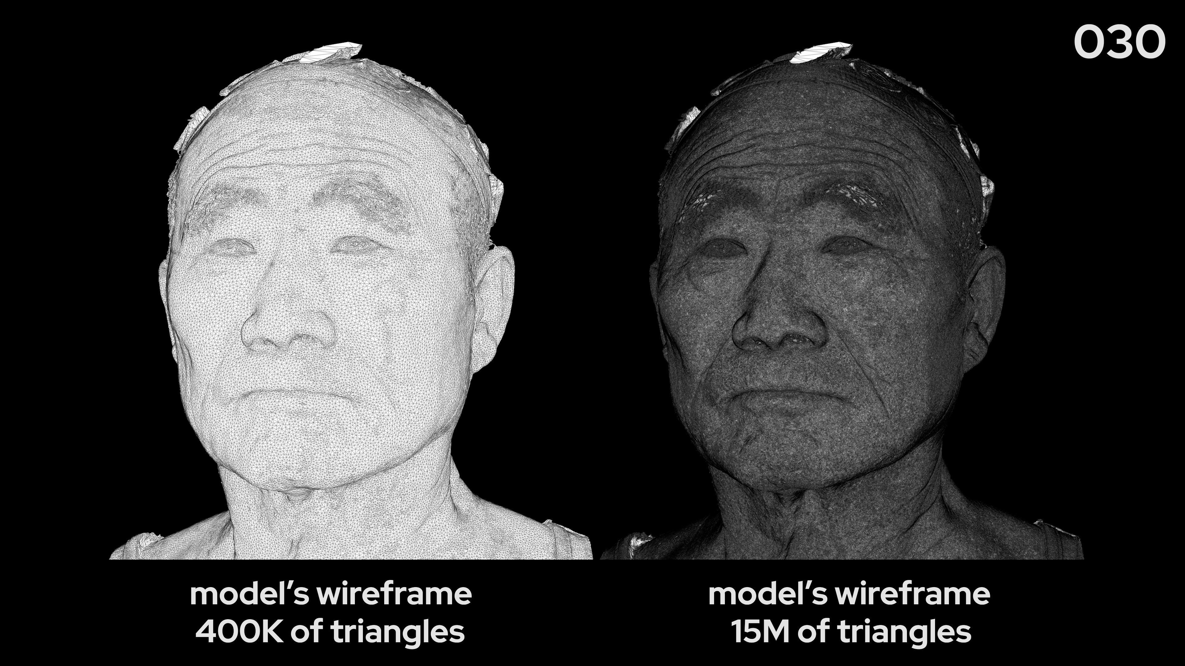 Asian Male 70s head scan 030 3D model_7