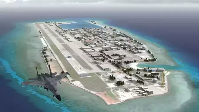 Fiery Cross Pacific Island Airbase 3D model