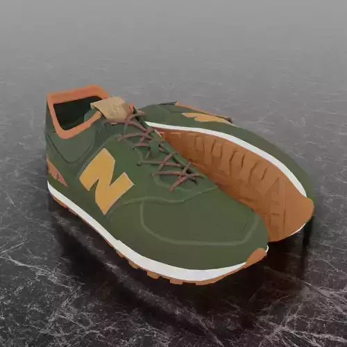 NEW BALANCE 3D SHOES - YELLOW - ORANGE - GREEN Low-poly 3D model