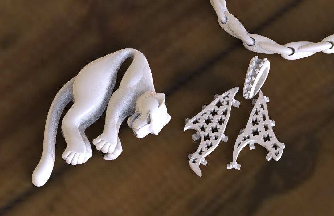 pendant  gold 3D print model_38