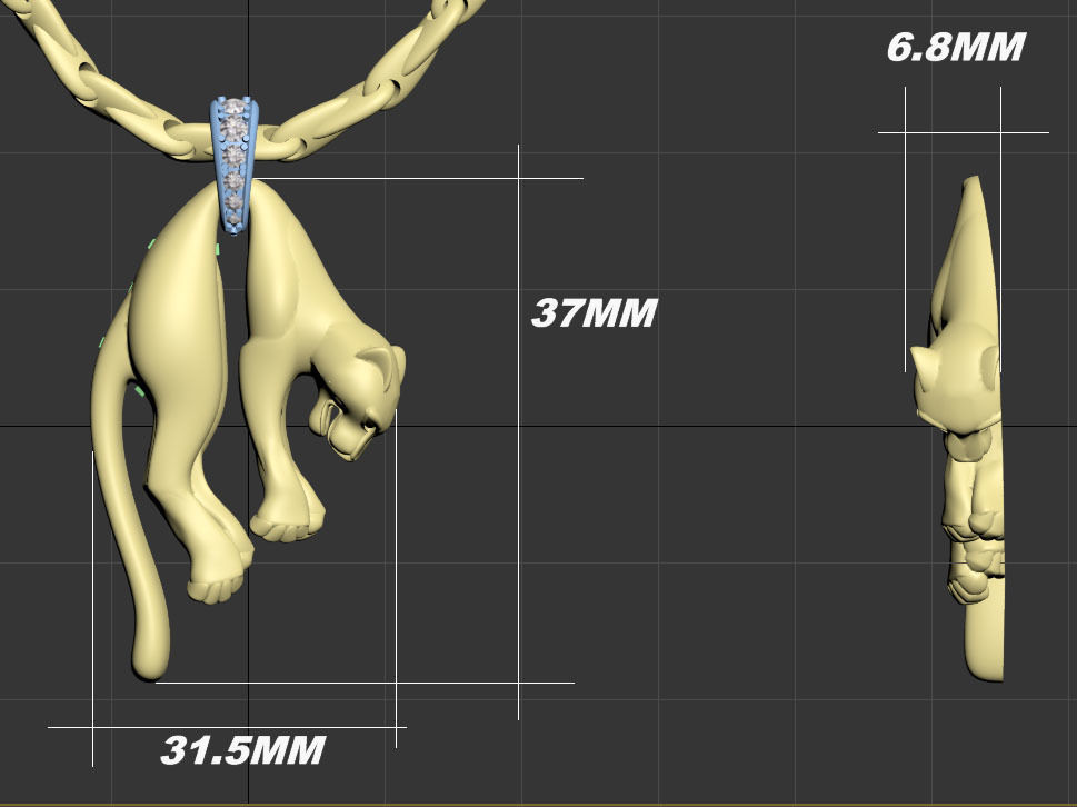 pendant  gold 3D print model_3