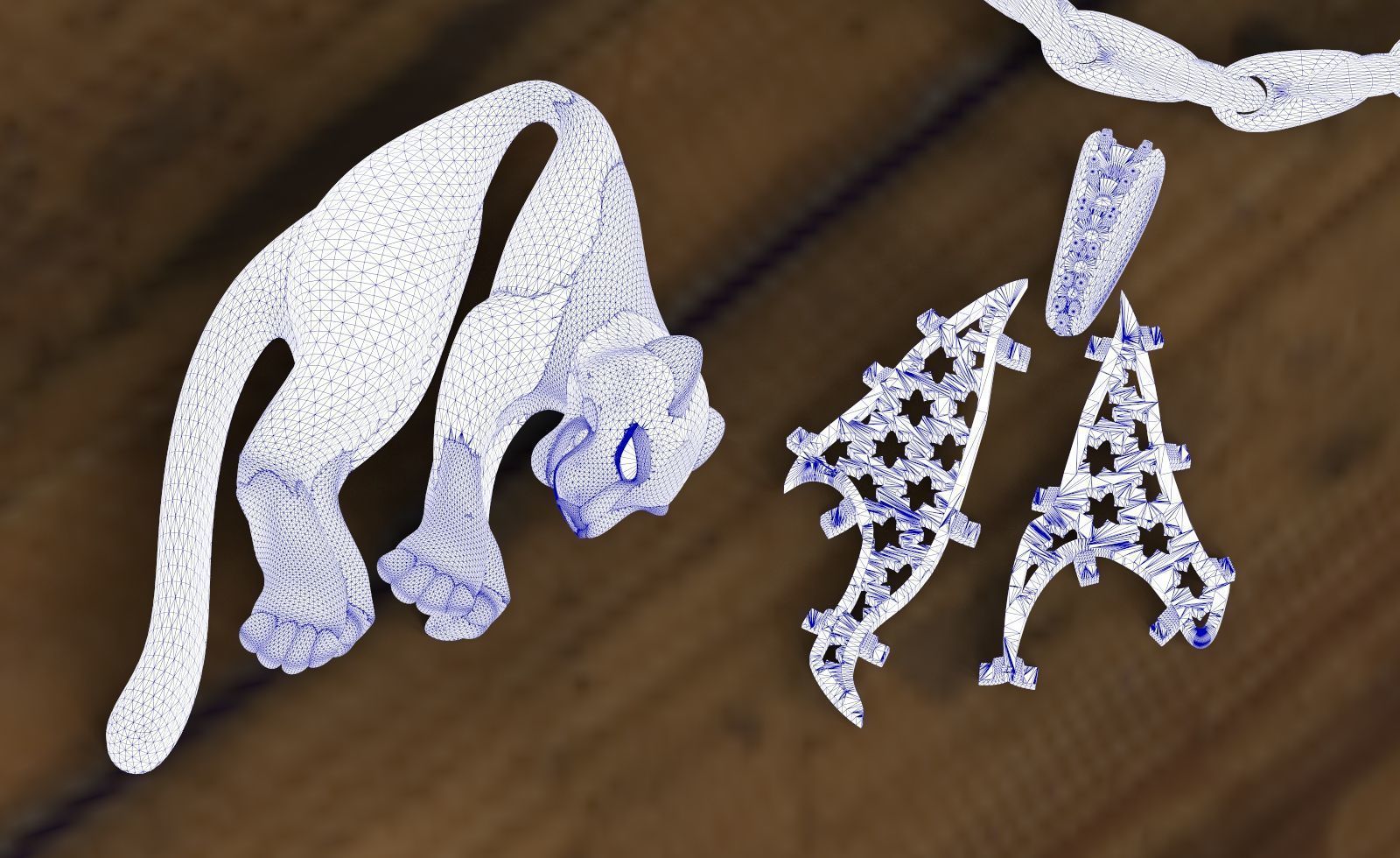 pendant  gold 3D print model_39