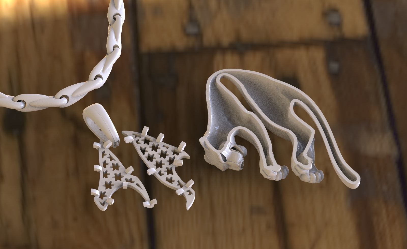 pendant  gold 3D print model_5