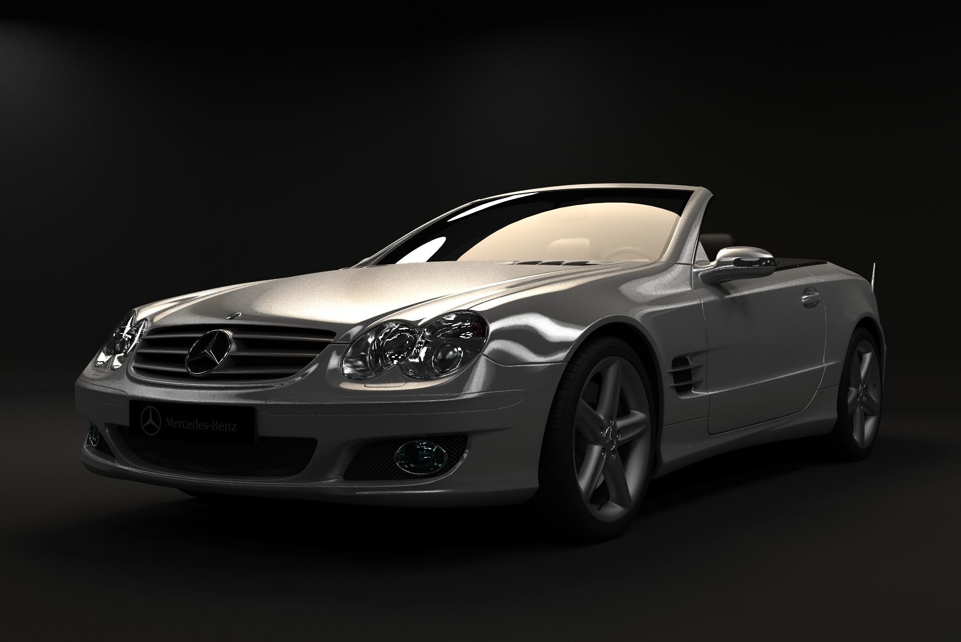 Mercedes SL500 Roadster 2005 3D model_6