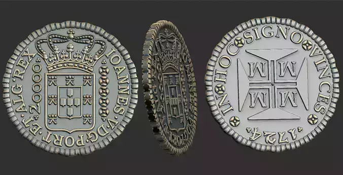 Dobrao - Brazilian Old Coin 3D print model