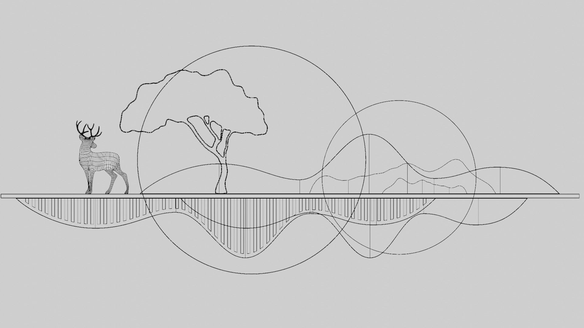 Nature Landscape Wall Art Low-poly 3D model_6