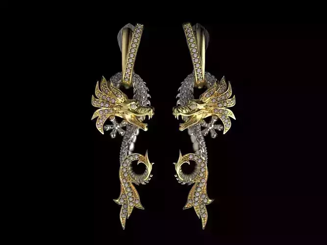 earrings dragon