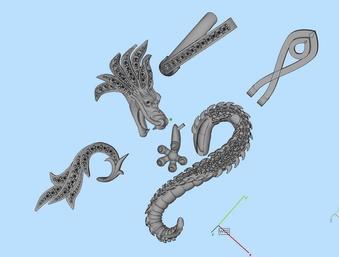 earrings dragon 3D print model_11