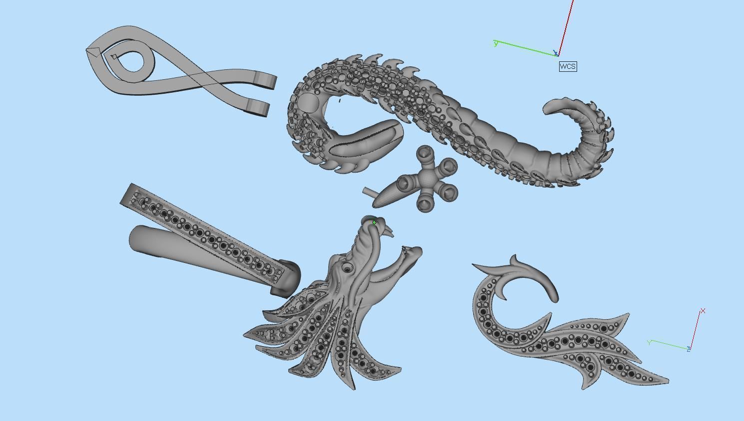 earrings dragon 3D print model_8