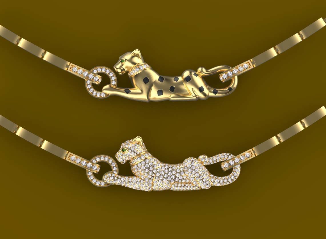 pendant panther 3D print model_22