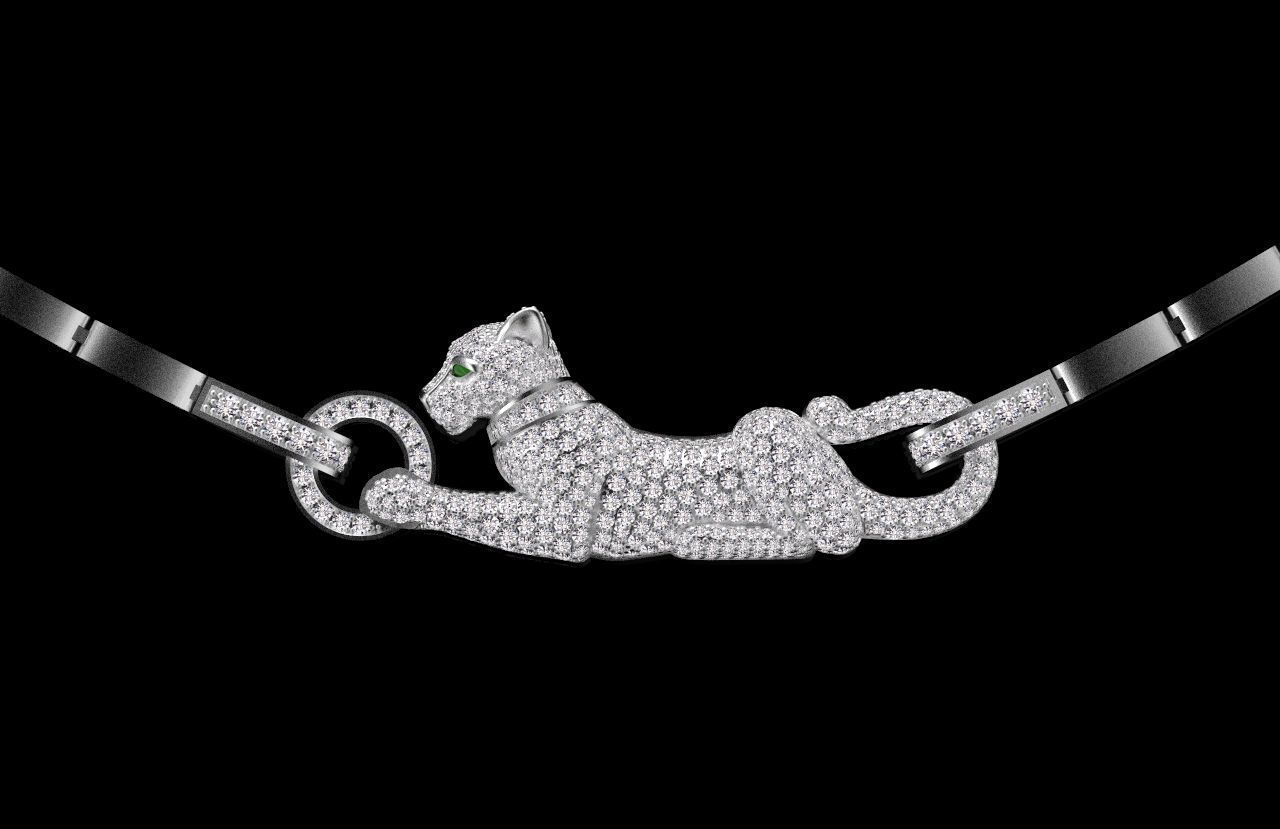 pendant panther 3D print model_24