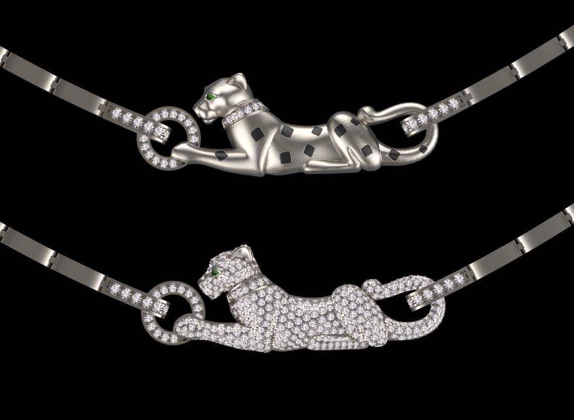 pendant panther 3D print model_31