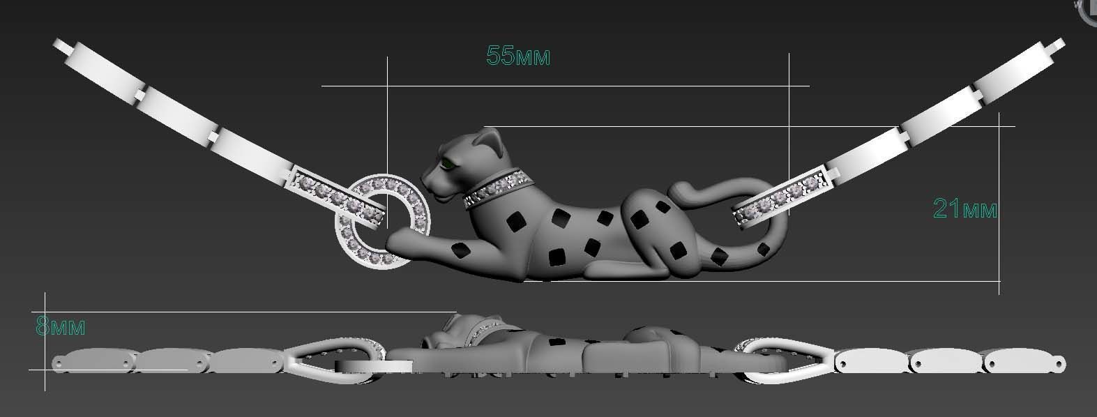 pendant panther 3D print model_36