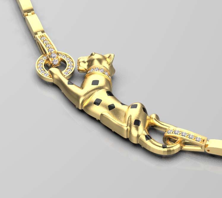 pendant panther 3D print model_48