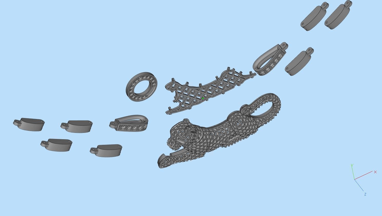 pendant panther 3D print model_14