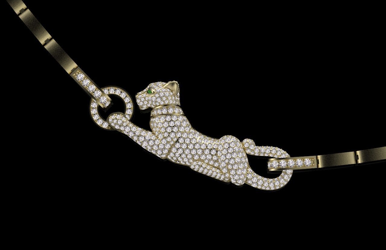 pendant panther 3D print model_21