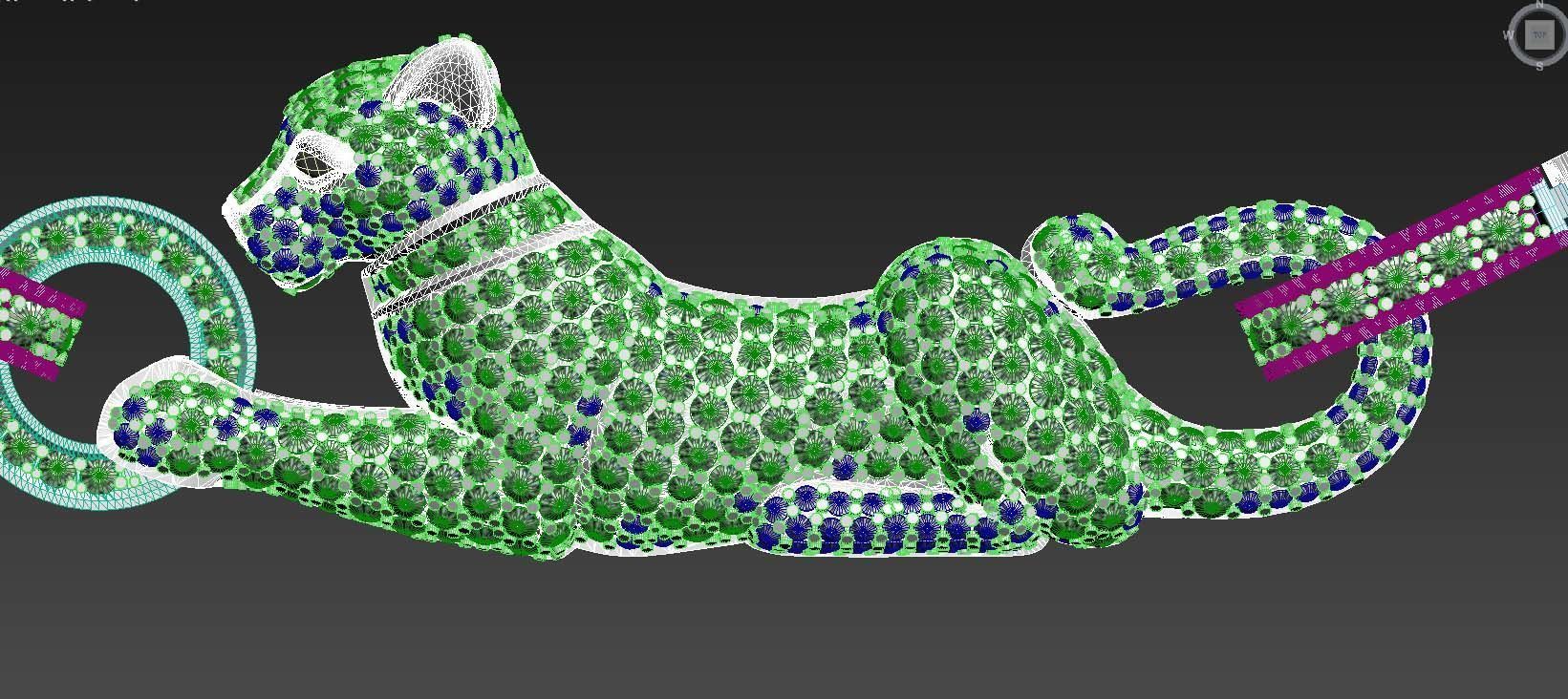 pendant panther 3D print model_29