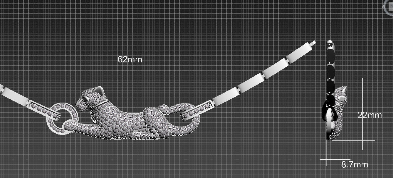 pendant panther 3D print model_30