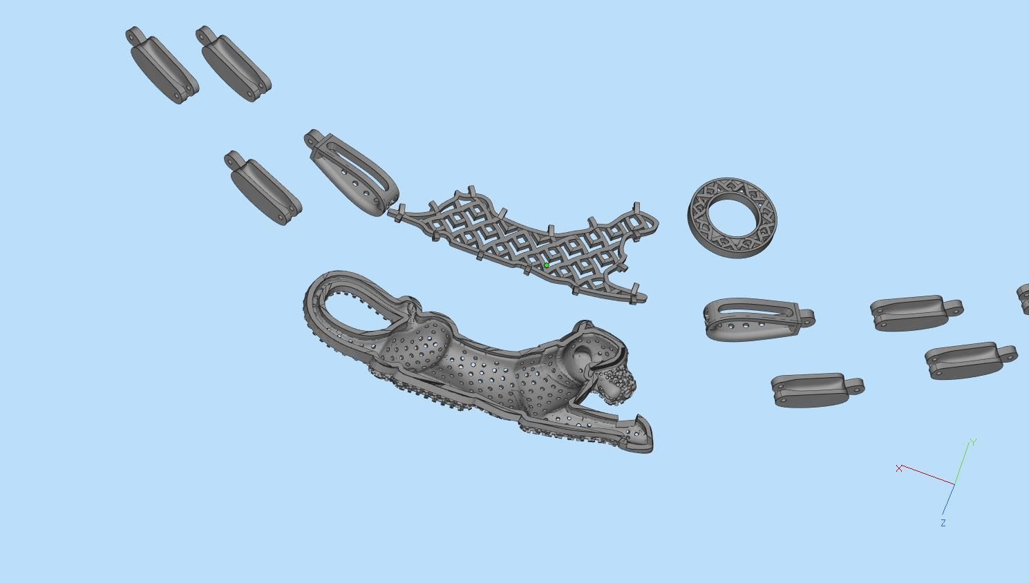 pendant panther 3D print model_18