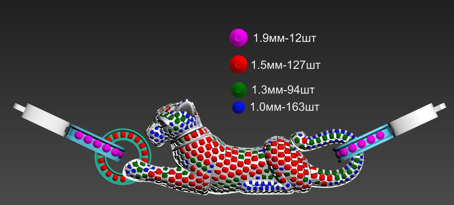 pendant panther 3D print model_3